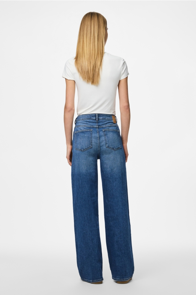 PCSILKE MW WIDE JEANS MB NOOS 17159439 Medium Blue Denim